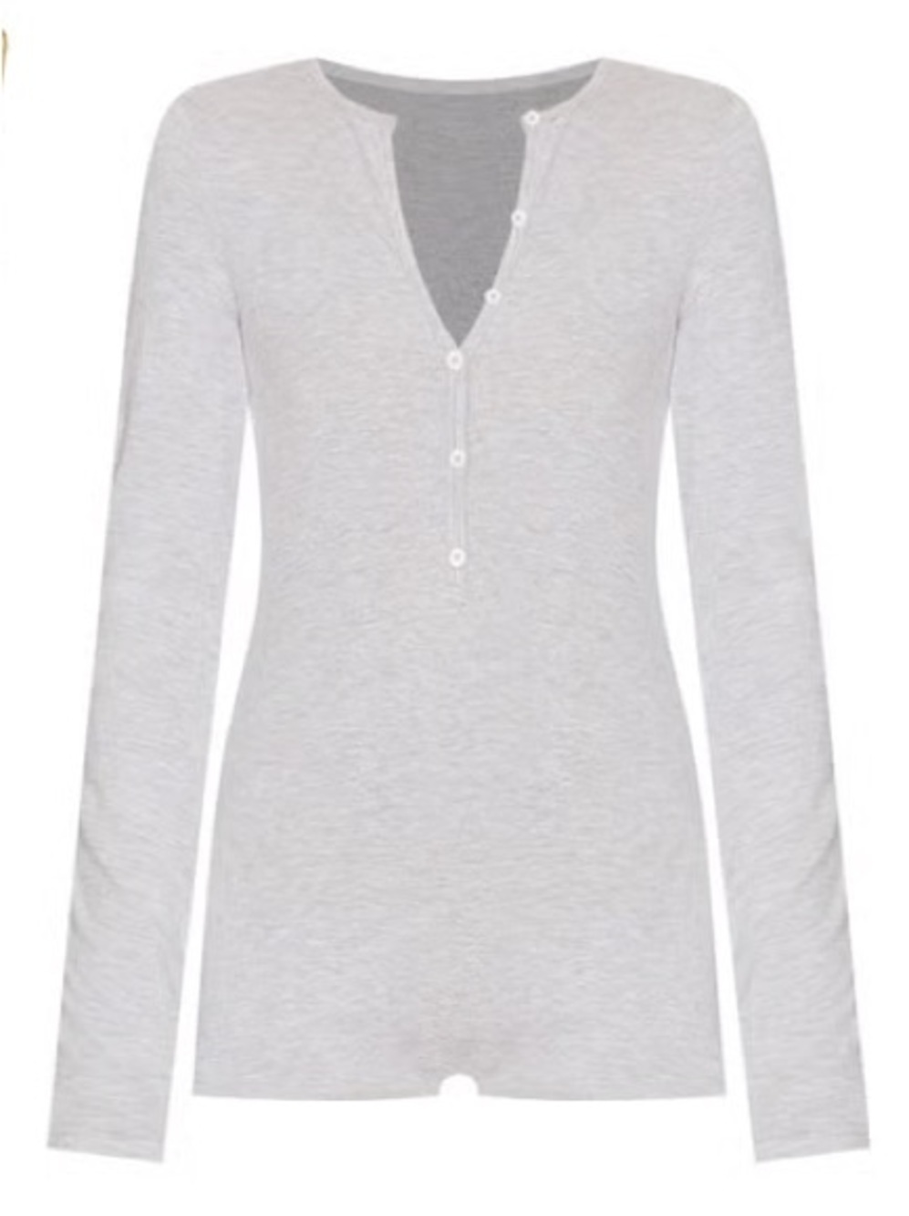 SUPERDOWN Mirabella OnePiece Romper in Grey Light Gray Long Sleeve Henley Top